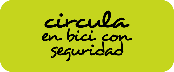 Botón con el texto Circula en bici con seguridad